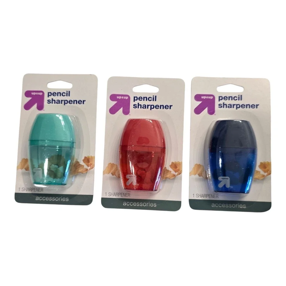 3 Pack Pencil Sharpeners Manual Mess Free Single Hole Colors Vary